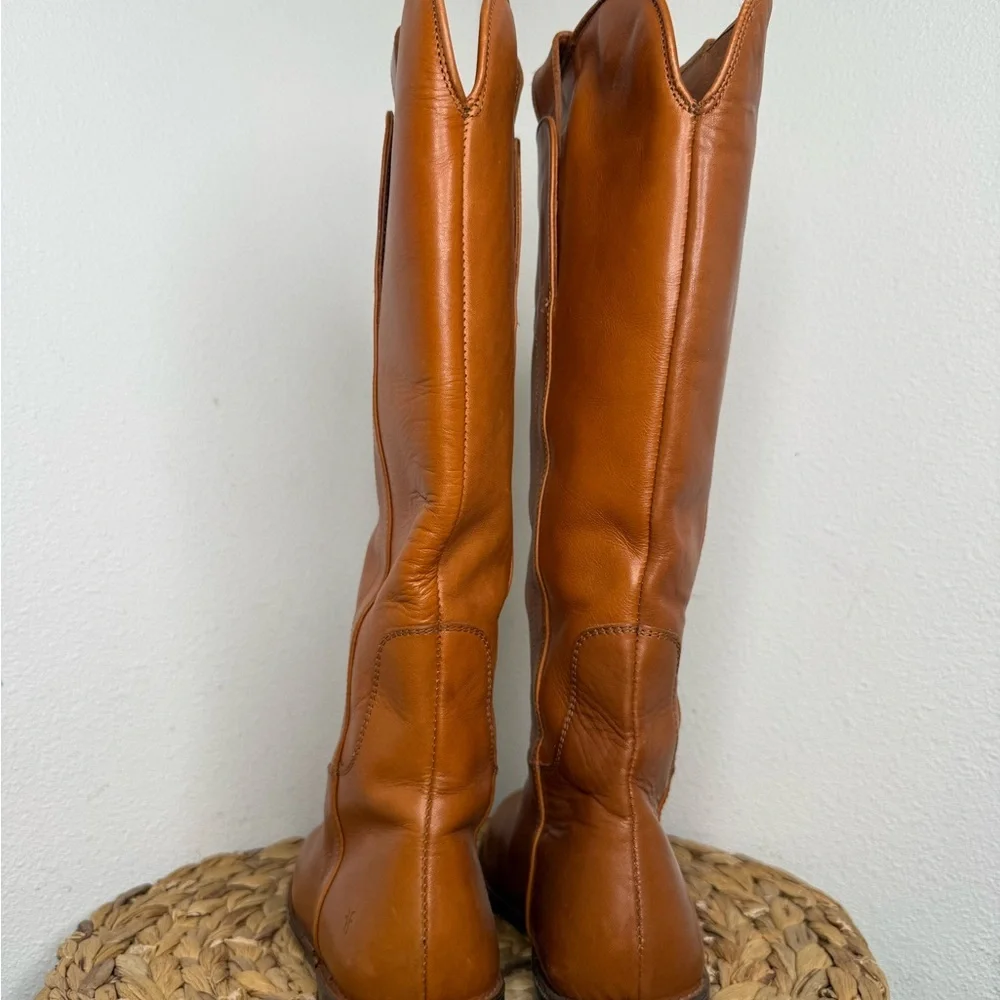 Frye Boots Tall Boot Paige Cognac Camel Leather Riding Brown 6.5